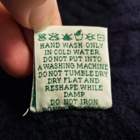 Aran Crafts Ireland Womens Merino Wool Fisherman Cable Knit Sweater Size XS Blue - Picture 5 of 10